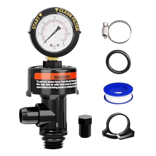 Ersatz für Luftentlüftungsventil für Pool-Filter, manuelles Entlüftungsventil mit hohem Durchfluss, manuelles Luftablassventil mit Manometer Ersatz für Luftentlüftungsventil für Pool-Filter, manuelles Entlüftungsventil mit hohem Durchfluss, manuelles Luftablassventil mit Manometer von Genérico