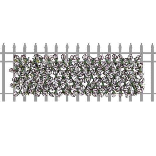 Erweiterbare Gartenspalierpaneele, Zaunpaneel für künstliche Hecken | dekorativer Efeuschirm 100 x 20 cm, flexibler Kantenzaun, Zaunblende D von Genérico