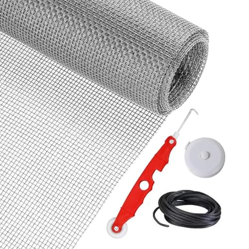Fenstergitter, Ersatz-Fensterschirm – Gleitschirm-Ersatz-Set | 157 x 47 Zoll, robustes Haustiernetz, Rollwerkzeug, Reparatur-Set Fenstergitter, Ersatz-Fensterschirm – Gleitschirm-Ersatz-Set | 157 x 47 Zoll, robustes Haustiernetz, Rollwerkzeug, Reparatur-Set von Genérico