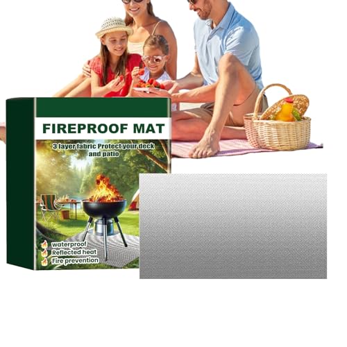 Feuerstellenmatte, Grillmatten für den Außenbereich, zuverlässiger und hitzebeständiger Teppichschutz, tragbar, faltbar, feuerhemmend, für den Außenbereich, Terrasse, Garten von Genérico