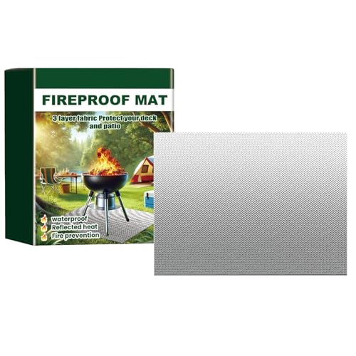Feuerstellenmatte, unter dem Grill, feuerfeste Kaminmatten, Schutz für unter dem Grill, für Rasen im Freien, strapazierfähige Innenmatte von Genérico