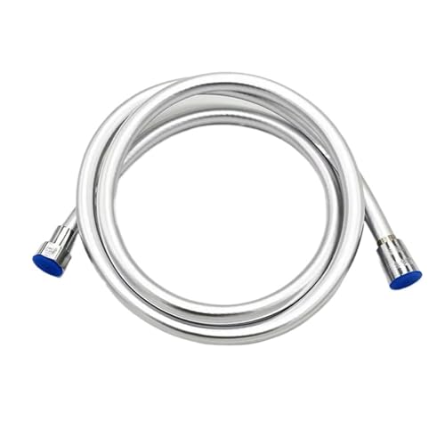 Flexibler Duschschlauch aus PVC, 1,5 m/2 m, schwarz/silber, Handbrause, Spezialschlauch, Badzubehör (1,5 m helles Silber) von Genérico