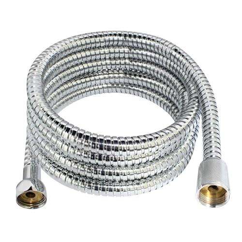 Flexibler Schlauch für Duschkopf, 3/2/1,5 m, langlebige Unterlegscheiben, verchromtes Edelstahl-Wasserrohr (2 m) von Genérico