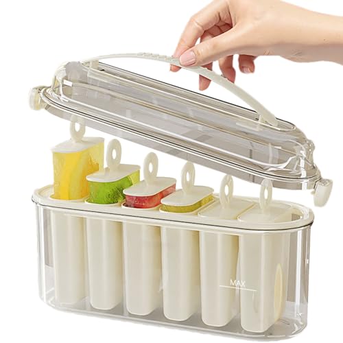 Form für hausgemachtes Eis | Form mit Stielen mit 6 Mulden | einfaches Entformwerkzeug für Obst Pudding Joghurt Form für hausgemachtes Eis | Form mit Stielen mit 6 Mulden | einfaches Entformwerkzeug für Obst Pudding Joghurt von Genérico