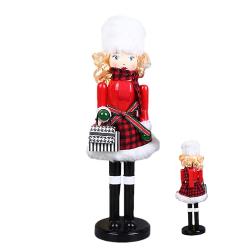 Frauen-Nussknacker-Figuren, Weihnachts-Nussknacker aus Holz, Tischdekoration für Kamin, Bücherregal, Tischdekoration für Zuhause, Café, Hotel Frauen-Nussknacker-Figuren, Weihnachts-Nussknacker aus Holz, Tischdekoration für Kamin, Bücherregal, Tischdekoration für Zuhause, Café, Hotel von Genérico