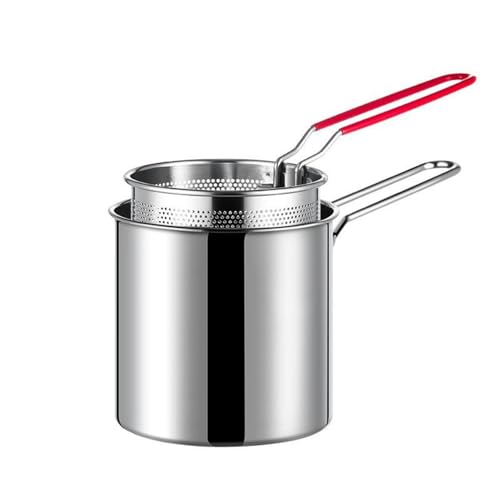 Fritteusen-Set, kleine Pfannen für Fritteusen mit tiefem Fett, Fritteusentopf mit Korb, Minni-Fritteusen, Tempura-Fritteuse-Topf, kleine Fritteuse | Minni-Fritteuse-Topf | von Genérico