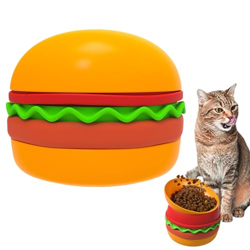 Futternäpfe für Hunde, große Rassen, Leckerlispender, rutschfest, Anti-Pilling, Hamburger-Design, 5-in-1, interaktiver Futternapf von Genérico