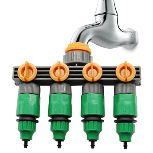 Gartenschlauch-Splitter: Vier-Wege-Zapfenadapter, Wasserventil für den Außenbereich | Auslaufsicherer Verbindungsstück, separates Abschaltsteuerungsdesign, Bewässerungskonfiguration Gartenschlauch-Splitter: Vier-Wege-Zapfenadapter, Wasserventil für den Außenbereich | Auslaufsicherer Verbindungsstück, separates Abschaltsteuerungsdesign, Bewässerungskonfiguration von Genérico