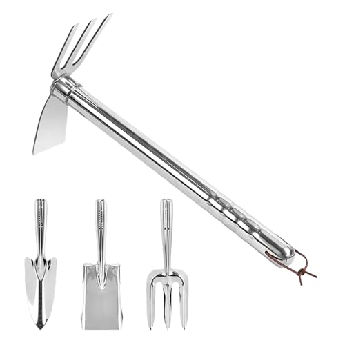 Gartenwerkzeug-Set – Schaufel aus Edelstahl für die Bodenbelüftung | Gartenwerkzeug-Set | Multifunktionales 4-teiliges Set für Gemüsegarten, Gartenarbeit, Balkon, Camping, Rasen von Genérico