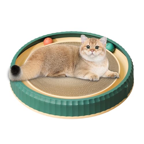 Gat Scratch Pad - Cardboard Scratcher | Interaktives Haustierzubehör ohne Verrutschen mit 2 Spielzeugbällen, langlebige Kätzchen-Trainingsplattform Gat Scratch Pad - Cardboard Scratcher | Interaktives Haustierzubehör ohne Verrutschen mit 2 Spielzeugbällen, langlebige Kätzchen-Trainingsplattform von Genérico