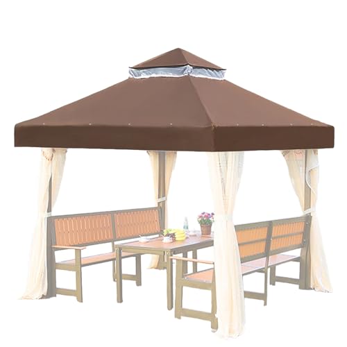 Gazebo Ersatz-Körper – 300 x 295 cm Abdeckung, lichtbeständige Beschichtung, verstärkte Ecknähte, Schattenschutz aus wasserabweisendem Gewebe für Terrassen von Genérico