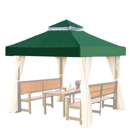 Gazebo Ersatzkörper, 3 x 3 m, UV-blockierendes Textil, Hakenschlaufen-Zubehör, genähte Rand-Design-Lösung für Picknick-Bereich auf der Terrasse von Genérico