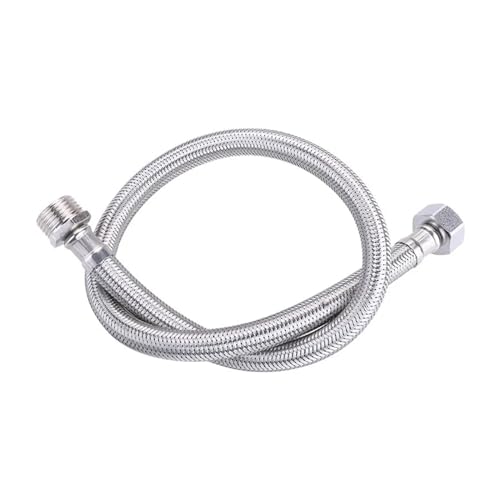 Geflochtener Edelstahlschlauch, Warmwasserbereiter für Zuhause, Wasserhahn für Waschbecken, Wasserzulaufrohr-Verlängerungsrohr G1/2 weiblich X G1/2 (40 cm) von Genérico