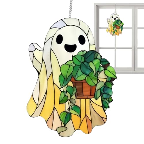 Geister aus Glas | Halloween-Baumschmuck - 2D-Fensterdekoration zur Dekoration von Haus, Küche, Klassenzimmer, Innenbereich, Außenbereich, , Garten Geister aus Glas | Halloween-Baumschmuck - 2D-Fensterdekoration zur Dekoration von Haus, Küche, Klassenzimmer, Innenbereich, Außenbereich, , Garten von Genérico