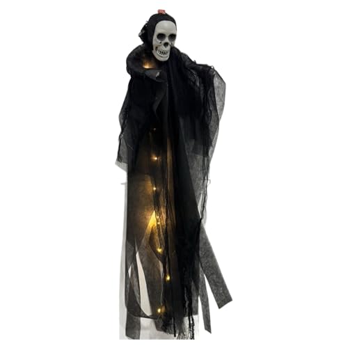 Geister- und Skelett-Dekoration | Horror-Ornamente mit Geisterschädel mit Lichtern – gruselige Halloween-Dekoration für Baum, verzaubertes Haus, , Außenbereich von Genérico