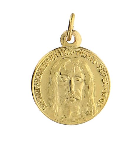 Generico 100 Stück Medaillen Heiliges Gesicht / IHS aus vergoldetem Aluminium Durchmesser 1,8 cm von Generico
