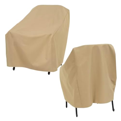 Genérico Abdeckung für Gartenstühle, wasserdichte Abdeckungen für Gartenmöbel, 2 Stück, strapazierfähig, für Balkon, Terrasse, Möbel, Windschutz von Genérico