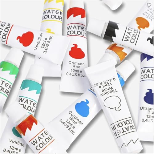 Genérico Acrylfarbe, 12 Tuben à 12 ml, Set mit Acrylfarben für Bastelarbeiten, Acrylfarben, schöne Kunst von Genérico