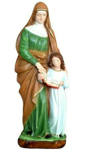 Generico ArteSacraCaravaggio Statue von Sant' Anna cm 30 cm (11,81 Zoll) aus Vollharz von Hand verziert aus italienischer Handwerkskunst von Generico