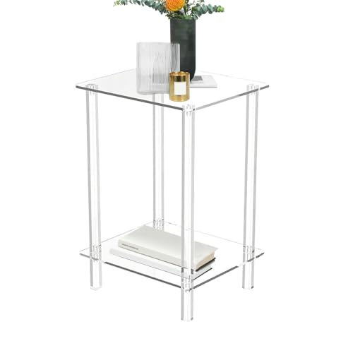 Genérico Beistelltisch, Acryl, transparent, klein, für Schlafzimmer, multifunktionales Organizerregal für Zuhause, Schlafzimmer, Wohnung und Badezimmer von Genérico