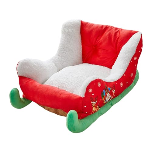 Genérico Bett für Hunde und Katzen, Weihnachtsrot, schönes Bett für Haustiere mit Schlitten-Design, bequemes Sofa für Haustiere, Bett für Katzen, Welpen, Katzen und Kätzchen Genérico Bett für Hunde und Katzen, Weihnachtsrot, schönes Bett für Haustiere mit Schlitten-Design, bequemes Sofa für Haustiere, Bett für Katzen, Welpen, Katzen und Kätzchen von Genérico
