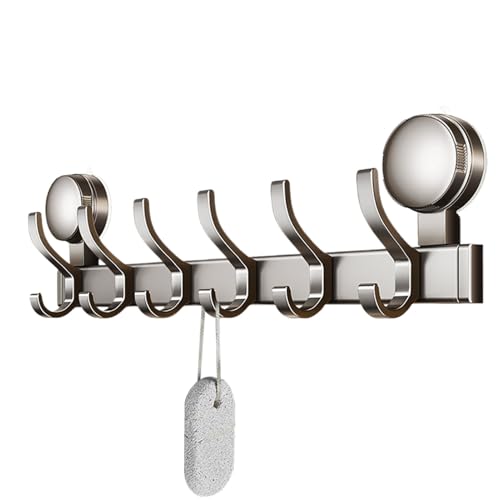 Genérico Foldable Coat Hook - Wall Hook Folding Hookk | Black Heavy-Duty Device Holder Self Adhesive Holder with Nails Install Coat Hookk Rail with Suction Cup and 6 Hooks Coats Hooks von Genérico