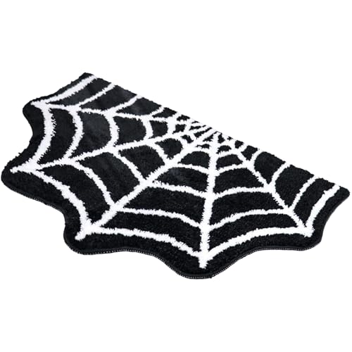 Genérico Halloween Badteppich - Badematte mit Spinnennetz-Design, rutschfest, Halloween-Dekoration, Innen- und Außenbereich, Eingangstür, Terrasse, Küche von Genérico