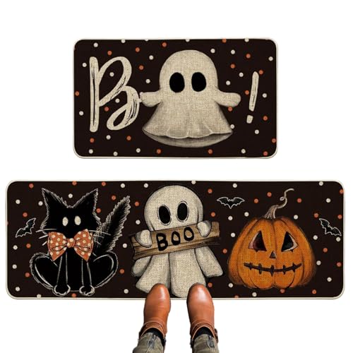 Genérico Halloween-Küchen-Teppiche, Halloween-Küchen-Teppiche, Badteppich, gruseliger -Teppich, dekorative Badezimmerdekoration für Schlafzimmer, Wohnzimmer von Genérico
