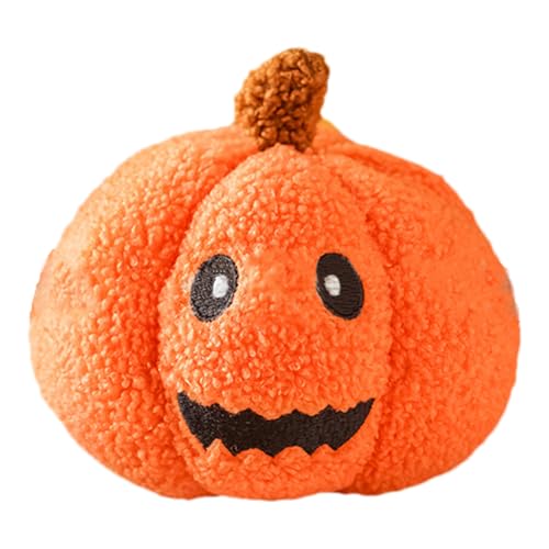 Genérico Halloween Plush Pumpkin 3D-Dekokissen, weich, entzückende Dekoration für den Herbst | Hundespielzeug mit Quietschfunktion, Bauernhof-Stil, Wurfkissen von Genérico