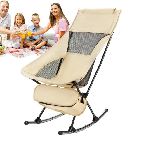 Genérico Klappstuhl für Camping, Schaukelstuhl, faltbar, für Camping, Schaukelstuhl, Outdoor-Schaukelstuhl, zusammenklappbar, tragbare Campingmöbel, Terrassenstühle für den Strand von Genérico