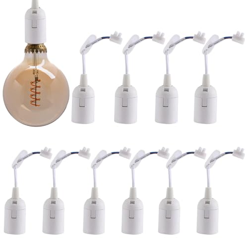 Genérico Lampenfassung E27 mit Kabel - E27 Lampenfassung Kabel Lampenfassung | Sicheres Kabel des Lampensockels für Baustelle, Geschäft, Familie von Genérico