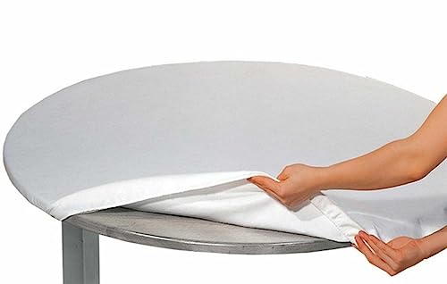 Generico PDA Tischhusse aus Doppel-Molleton B aus Baumwolle - 100% Baumwolle - weiß (Durchmesser 180 cm für Tisch 150 cm) von Generico