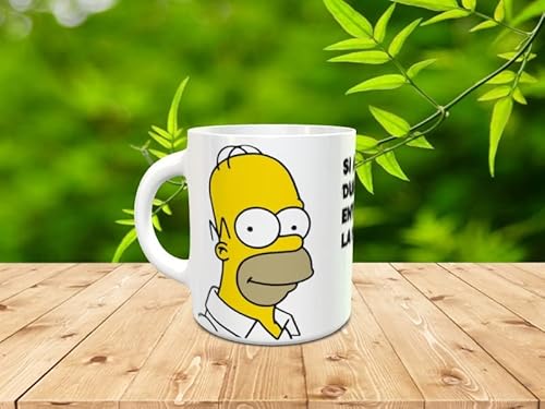 Genérico Personalisierte Tasse Sprüche Homer Simpson lustig, wenn etwas schwierig und schwer zu tun ist, dann lohnt es sich nicht, es als Geschenk für Freunde zu machen von Genérico