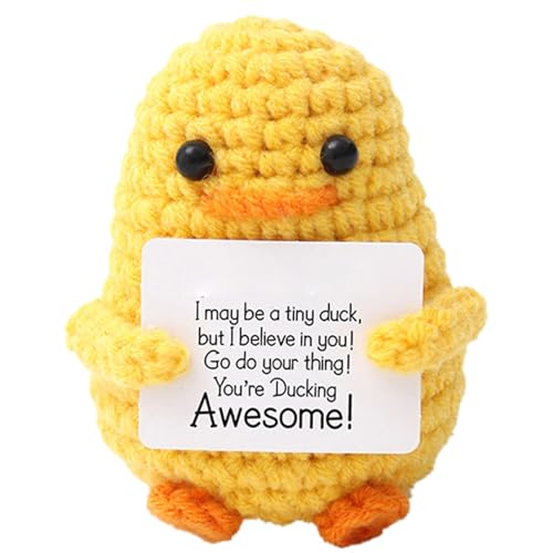 Genérico Positive gehäkelte Ente – gehäkelte Ente | 7,5 x 5 x 5 cm inspirierende Puppe | kreative Duck Doll mit Atmungskarte für Tisch Genérico Positive gehäkelte Ente – gehäkelte Ente | 7,5 x 5 x 5 cm inspirierende Puppe | kreative Duck Doll mit Atmungskarte für Tisch von Genérico