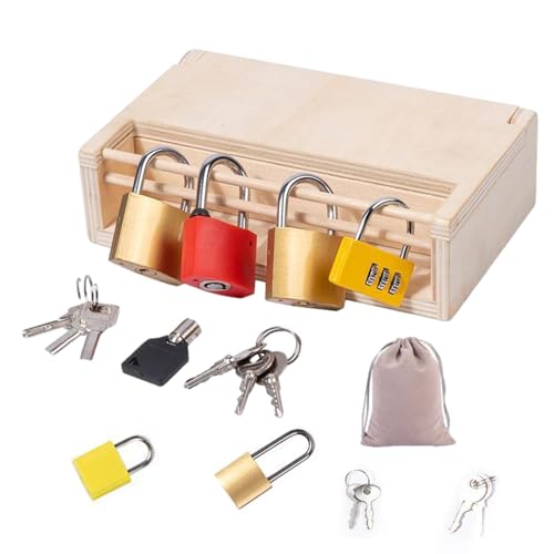 Genérico Puzzle Verriegelungsschlüssel – Kreative Herausforderung aus Holz, Spielzeug für die Entwicklung des Gehirns | Stem Logik-Aktivitätsbox, interaktiver Denkfähigkeitsbauer, Lernfähigkeiten von Genérico