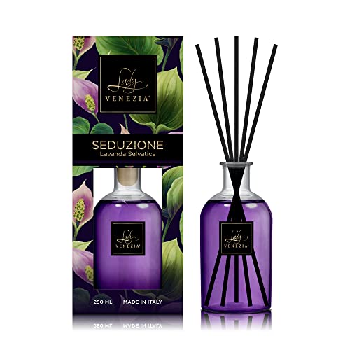 Generico Raumduft, Duftstäbchen, Lady Venedig, Lavendel-Diffusor, Format 250 ml, lange Lebensdauer, hergestellt in Italien von Generico