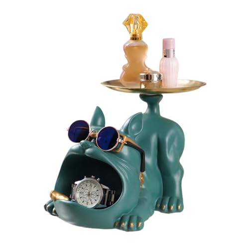 Genérico Schlüsselhalter Shell - Tastenaufbewahrung | Bulldog Schmuckregal | Aufbewahrung von Bulldoggen Figuren aus Harz Lustig für Wohnzimmer Flur Küche von Genérico