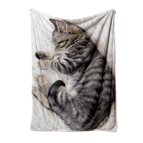 Genérico Sofadecke, weiche Flanelldecke mit Katzenmotiv, Dekoration für Geburtstag, Weihnachten, Herbst, Winter, Wohnzimmer, Schlafzimmer, Katzenliebhaber, Schule, Büro, Wohnheim von Genérico