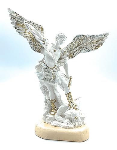 Generico Statue des Heiligen Michael der Erzengel aus weißem Harz, 20 cm von Generico