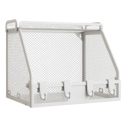 Generico Wandmontierter Korb Stapelbarer Organizer Gemüseorganizer Korb für Snack Obst Vegan Kosmetik 30x27x25cm 1200g Schwarz Weiß von Generico