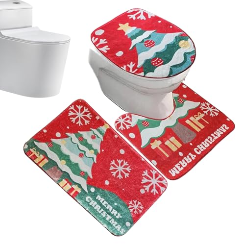Genérico Weihnachtsdekorationsset für Badezimmer, Toilettendeckel, Weihnachtsdekoration, saugfähig, rutschfest, für den Winterurlaub Genérico Weihnachtsdekorationsset für Badezimmer, Toilettendeckel, Weihnachtsdekoration, saugfähig, rutschfest, für den Winterurlaub von Genérico