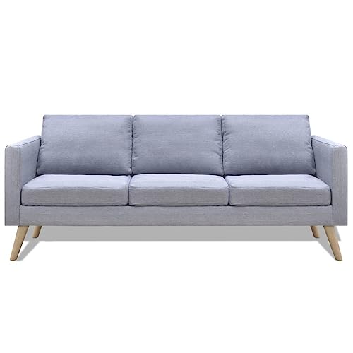 Genérico Wenjingqi 242219 3-Sitzer-Sofa, Stoff, Hellgrau, Grau von Genérico