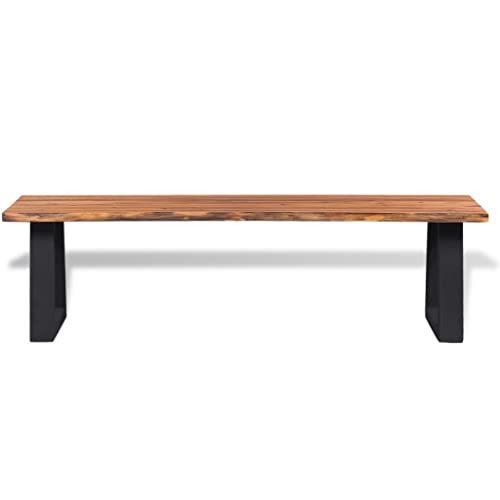 Genérico Wenjingqi 245688 Bank aus massivem Akazienholz, 160 cm, Braun von Genérico