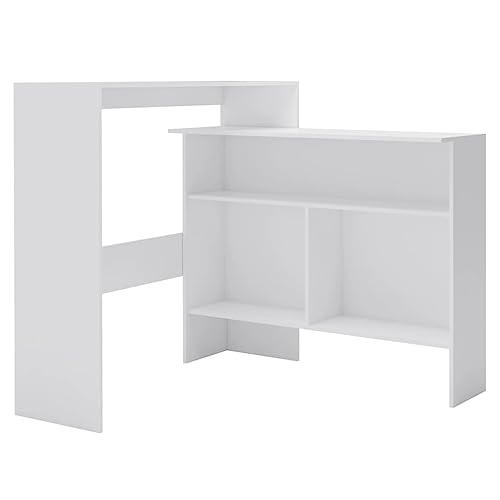Genérico Wenjingqi 280217 Bartisch mit 2 Tischplatten, Weiß, 130 x 40 x 120 cm von Genérico