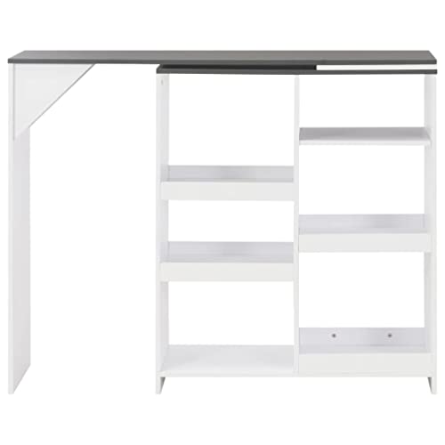 Genérico Wenjingqi 280226 Bartisch mit beweglichen Rillen, Weiß, 138 x 39 x 110 cm von Genérico