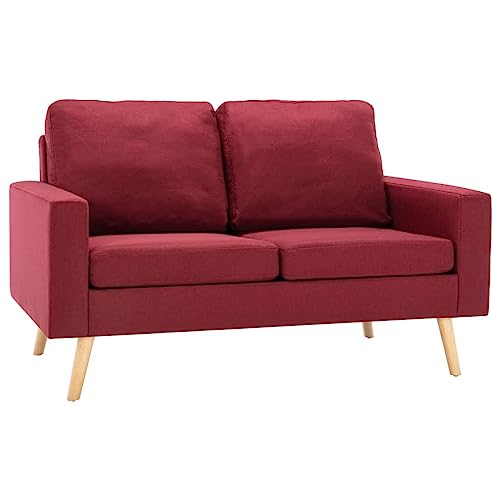 Genérico Wenjingqi 288710 2-Sitzer-Sofa aus Stoff, weinrot von Genérico