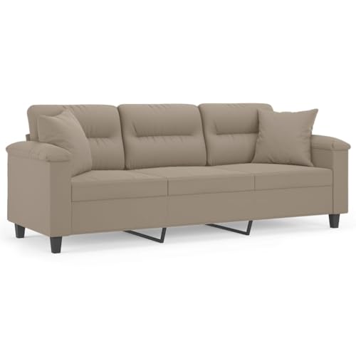 Genérico Wenjingqi 3-Sitzer-Sofa mit Kissen, Mikrofaserstoff, Taupe, 180 cm, Taupe 3200977 Genérico Wenjingqi 3-Sitzer-Sofa mit Kissen, Mikrofaserstoff, Taupe, 180 cm, Taupe 3200977 von Genérico