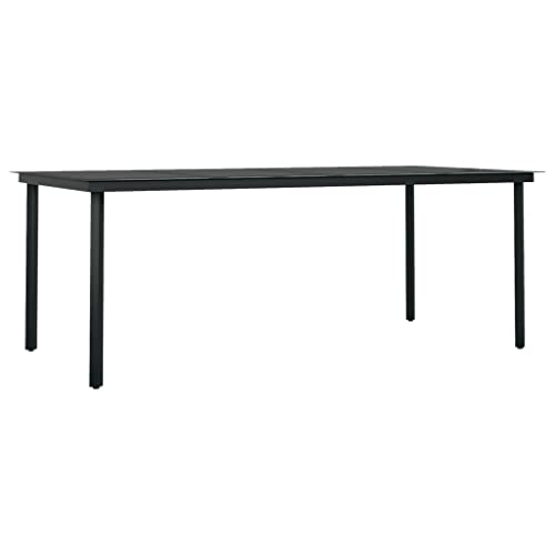 Genérico Wenjingqi 3100107 Esstisch für Garten oder Glas, Schwarz, 200 x 100 x 74 cm von Genérico