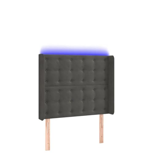 Genérico Wenjingqi 3124519 Kopfteil mit LED, Samt, Dunkelgrau, 93 x 16 x 118/128 cm, Grau Genérico Wenjingqi 3124519 Kopfteil mit LED, Samt, Dunkelgrau, 93 x 16 x 118/128 cm, Grau von Genérico