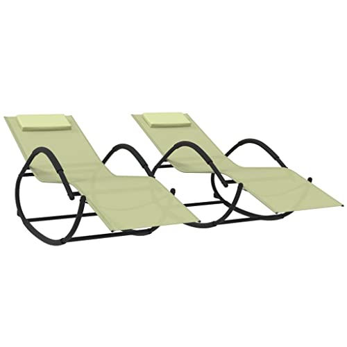 Genérico Wenjingqi 318134 Schaukelstühle, 2 Stück oder Textilene, cremefarben von Genérico